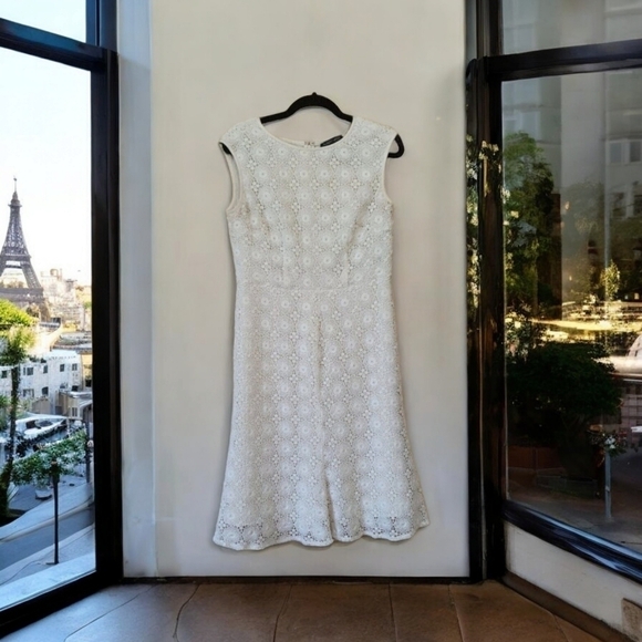Albert Nipon Ivory Lace Dress Sz 8 Albert Nipon - Picture 2 of 12